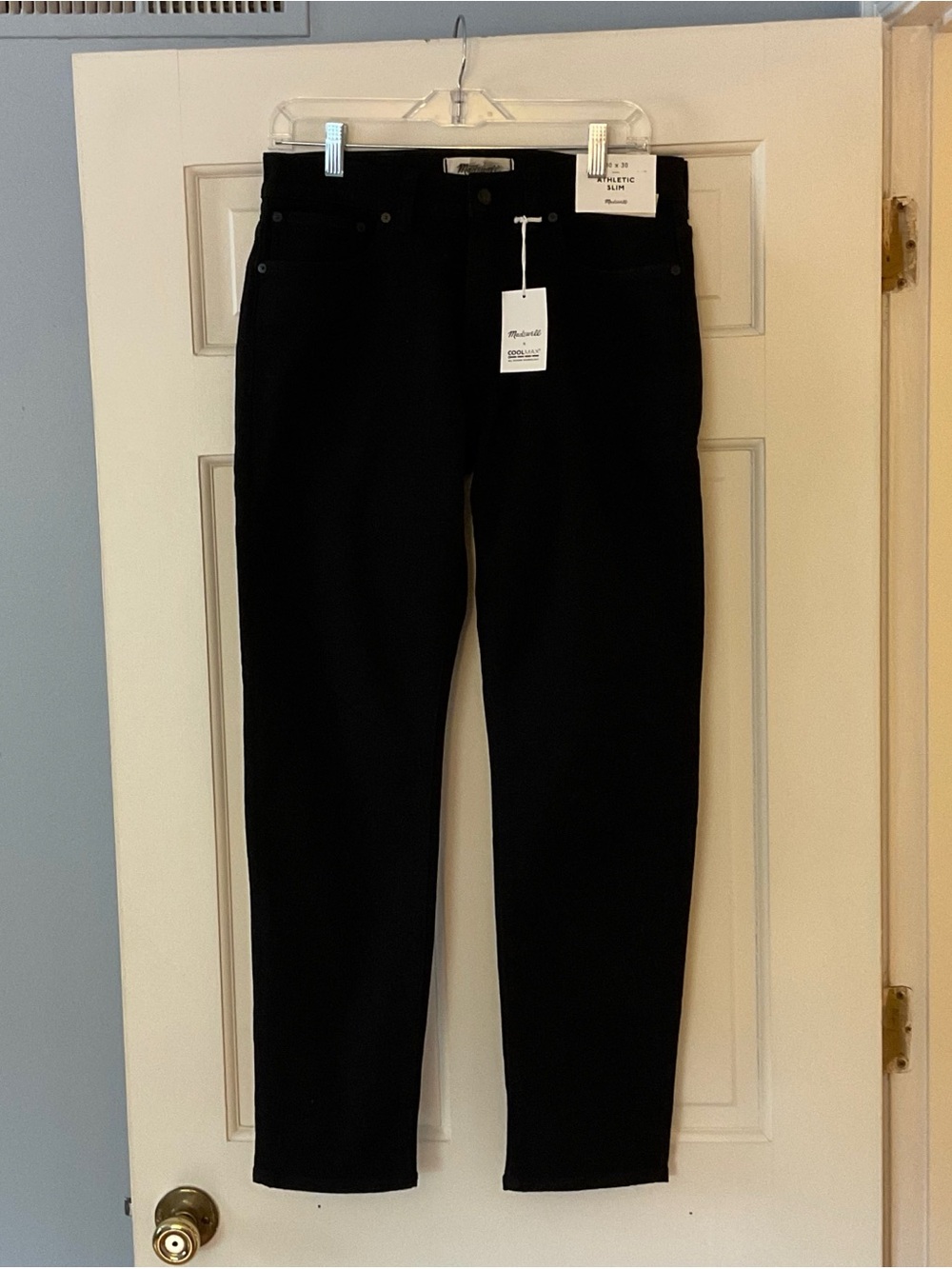 Madewell Athletic Slim Jeans: COOLMAX Denim Edition Black Mens 30x30 NWT - Picture 6 of 13